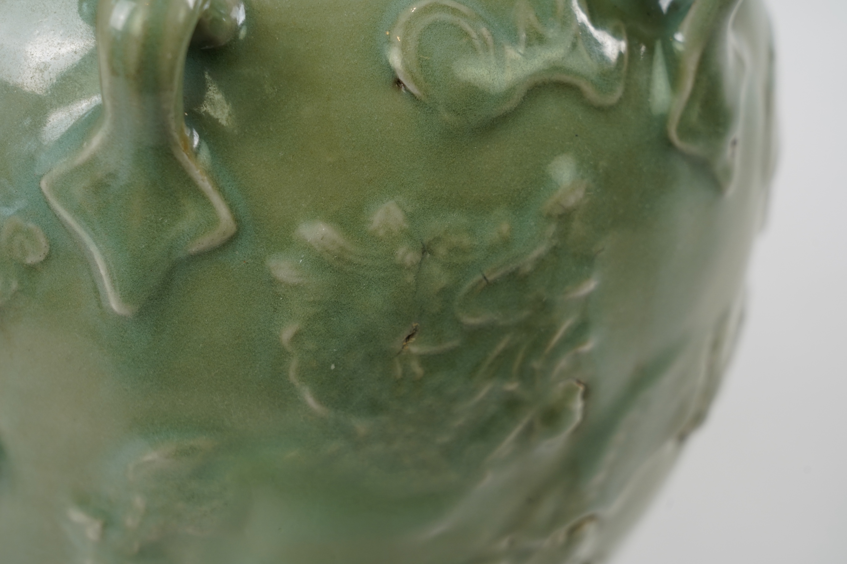 A Chinese Longquan style celadon vase